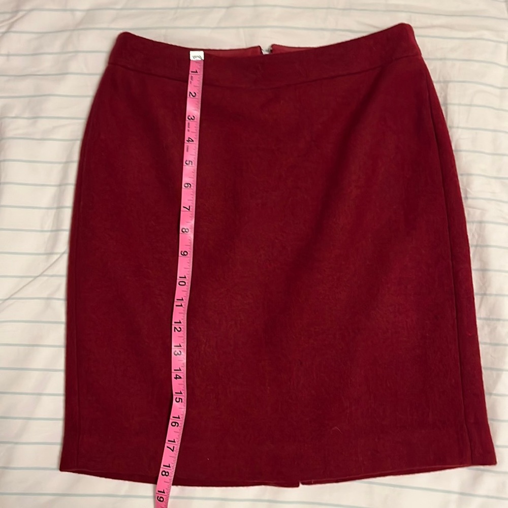 J. Crew Mercantile Red Wool Skirt NWOT